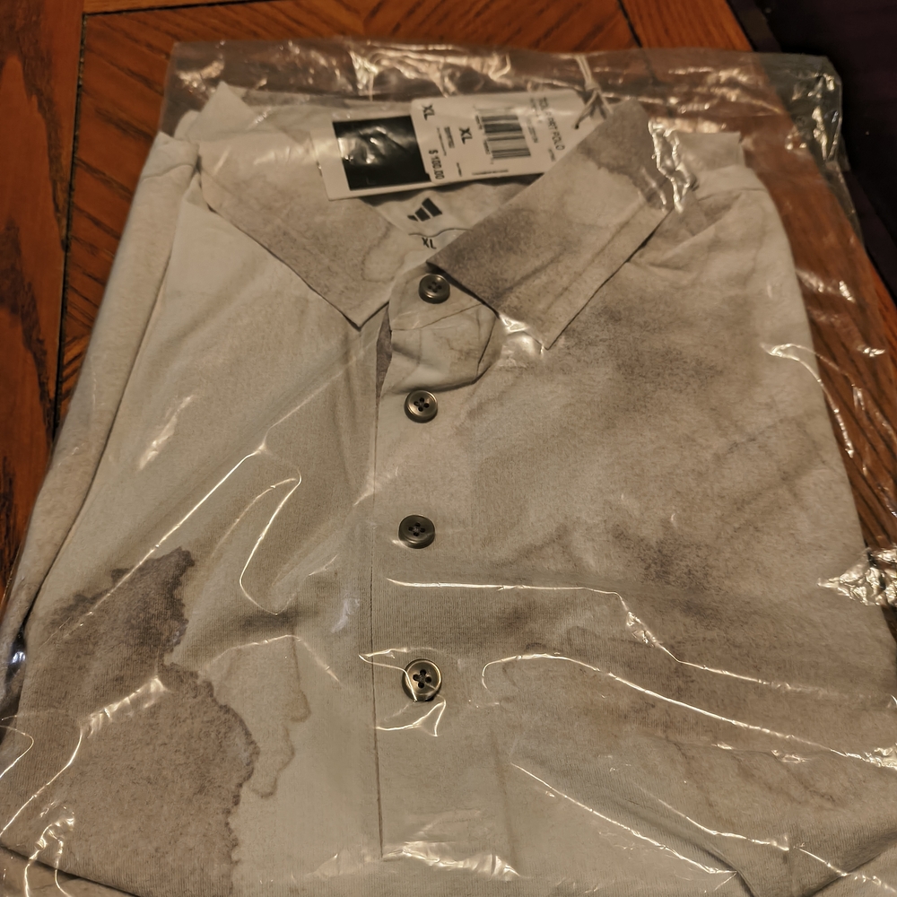 Adidas White and Gray Polo Shirt